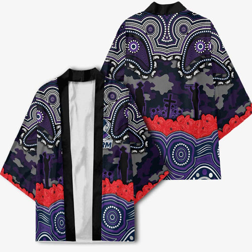 ANZAC Day Melbourne Storm Kimono Military Memorial Aboriginal Indigenous Art