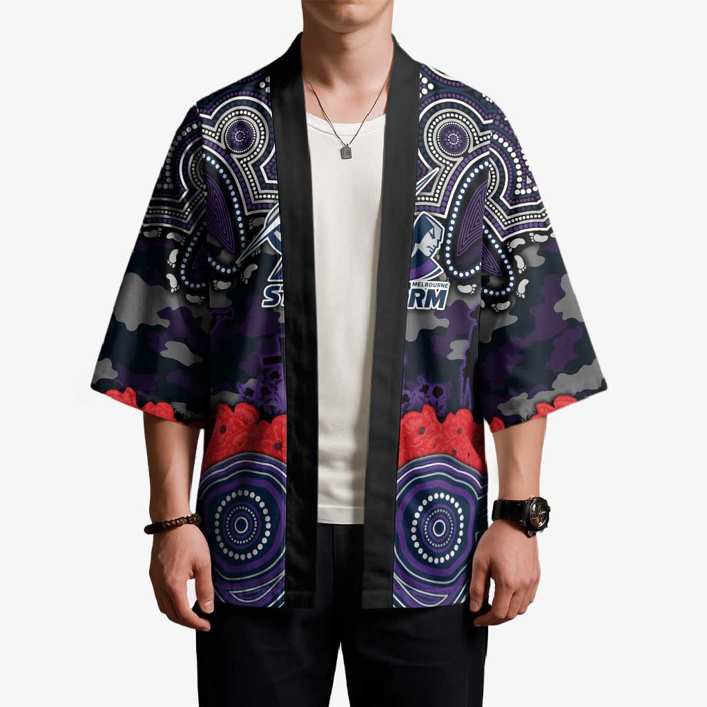 ANZAC Day Melbourne Storm Kimono Military Memorial Aboriginal Indigenous Art
