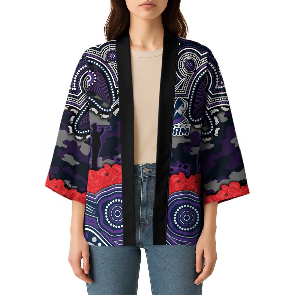 ANZAC Day Melbourne Storm Kimono Military Memorial Aboriginal Indigenous Art