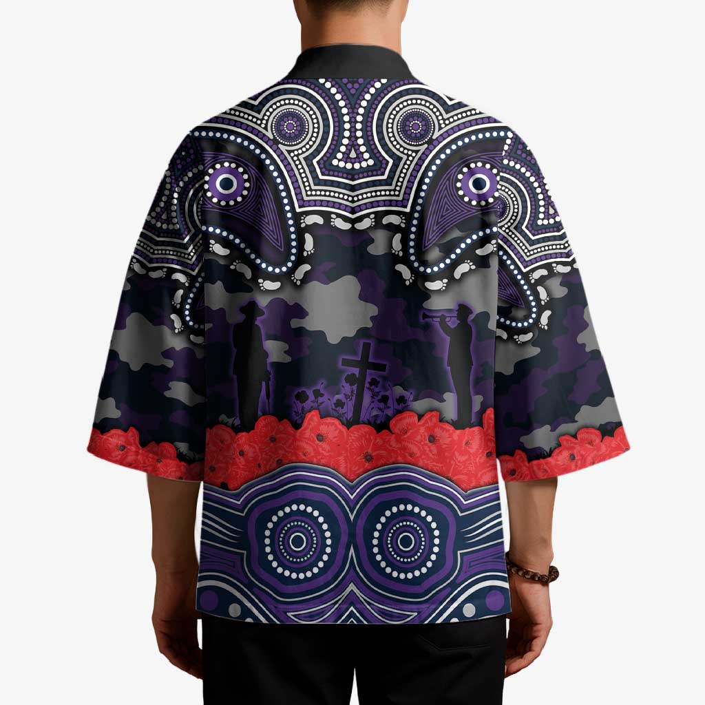 ANZAC Day Melbourne Storm Kimono Military Memorial Aboriginal Indigenous Art