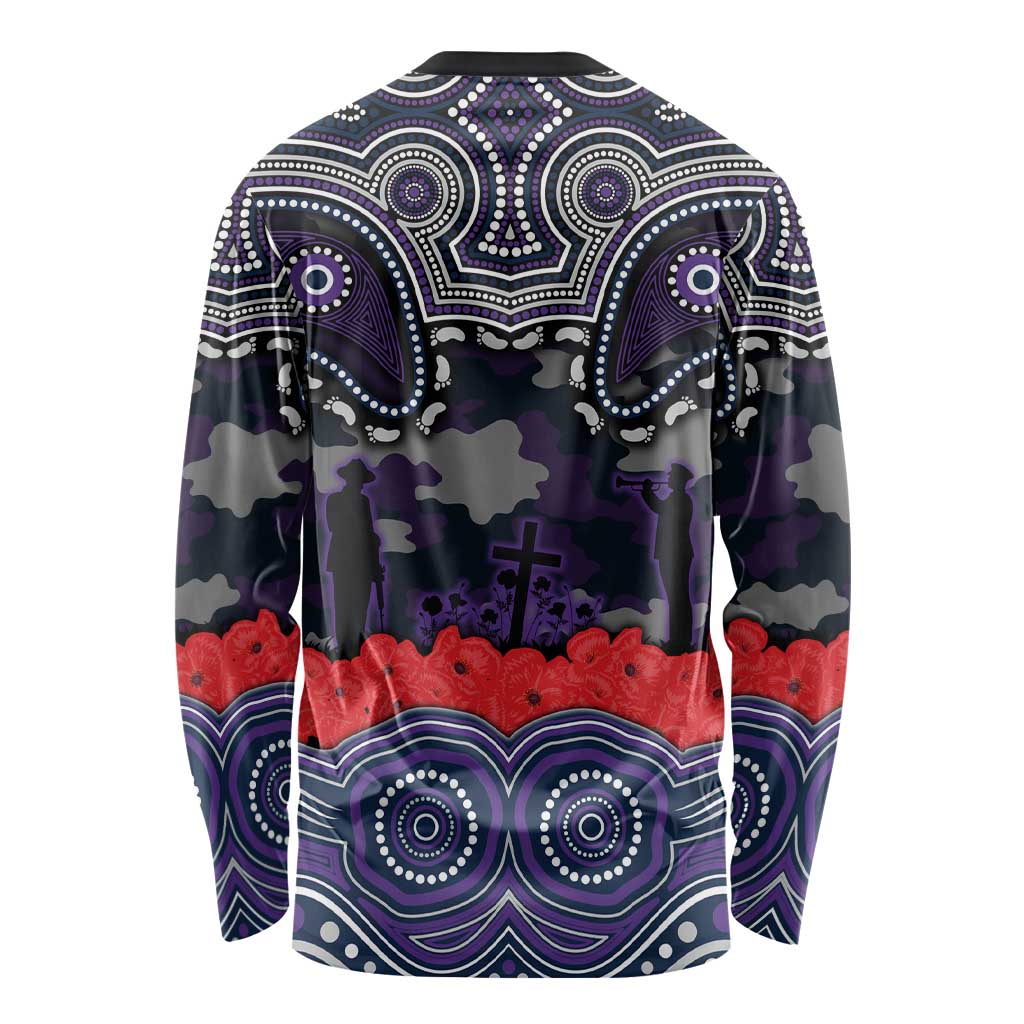 ANZAC Day Melbourne Storm Long Sleeve Shirt Military Memorial Aboriginal Indigenous Art
