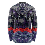 ANZAC Day Melbourne Storm Long Sleeve Shirt Military Memorial Aboriginal Indigenous Art