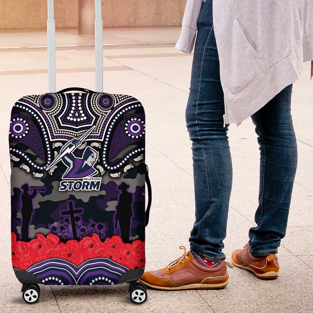 ANZAC Day Melbourne Storm Luggage Cover Military Memorial Aboriginal Indigenous Art