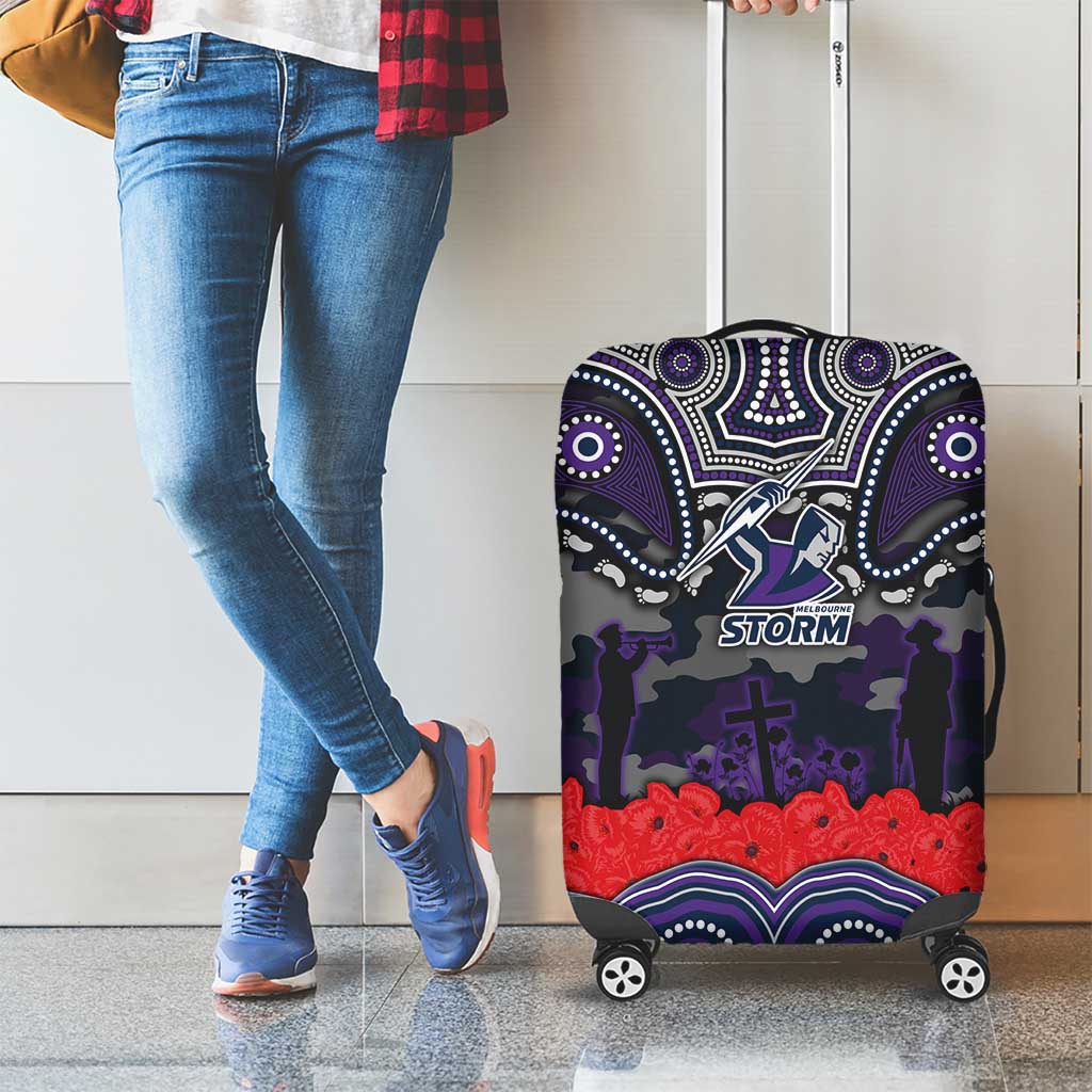 ANZAC Day Melbourne Storm Luggage Cover Military Memorial Aboriginal Indigenous Art