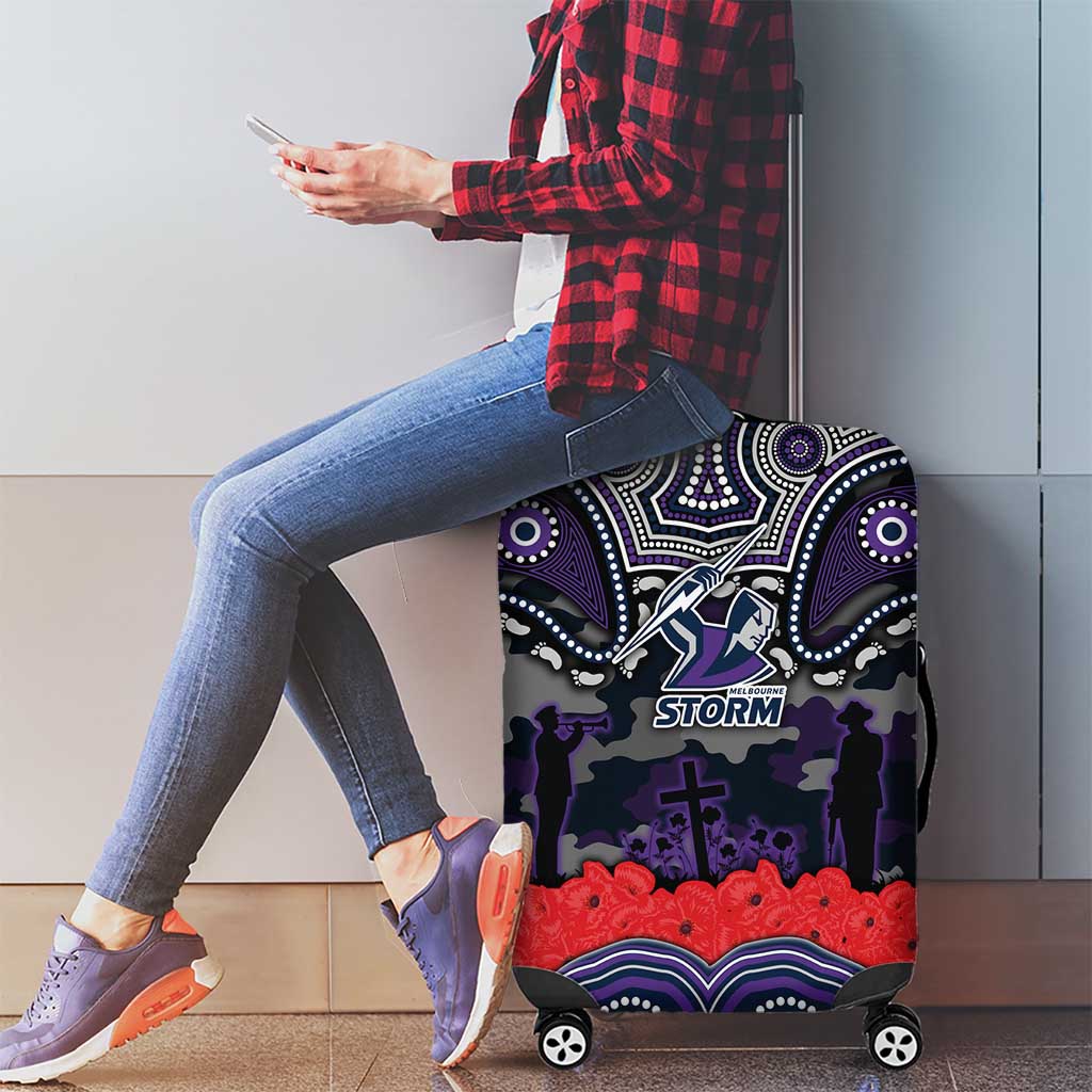 ANZAC Day Melbourne Storm Luggage Cover Military Memorial Aboriginal Indigenous Art
