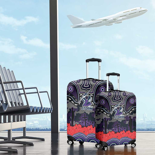 ANZAC Day Melbourne Storm Luggage Cover Military Memorial Aboriginal Indigenous Art
