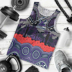 ANZAC Day Melbourne Storm Men Tank Top Military Memorial Aboriginal Indigenous Art