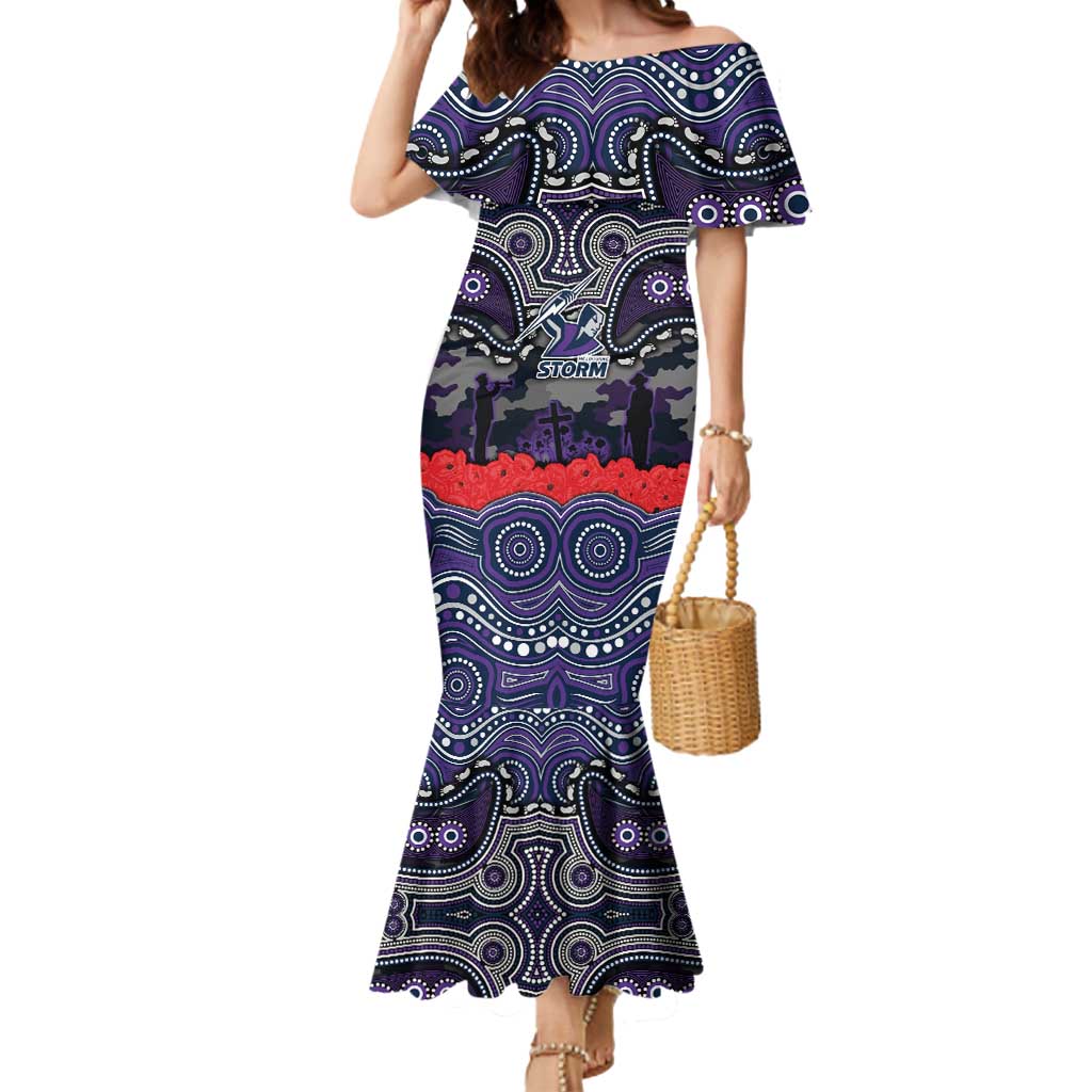 ANZAC Day Melbourne Storm Mermaid Dress Military Memorial Aboriginal Indigenous Art