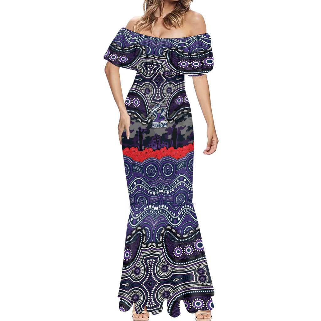 ANZAC Day Melbourne Storm Mermaid Dress Military Memorial Aboriginal Indigenous Art