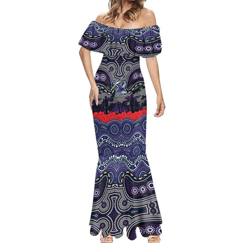 ANZAC Day Melbourne Storm Mermaid Dress Military Memorial Aboriginal Indigenous Art