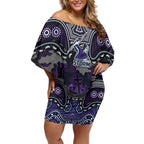 ANZAC Day Melbourne Storm Off Shoulder Short Dress Military Memorial Aboriginal Indigenous Art