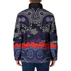 ANZAC Day Melbourne Storm Padded Jacket Military Memorial Aboriginal Indigenous Art