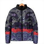 ANZAC Day Melbourne Storm Padded Jacket Military Memorial Aboriginal Indigenous Art