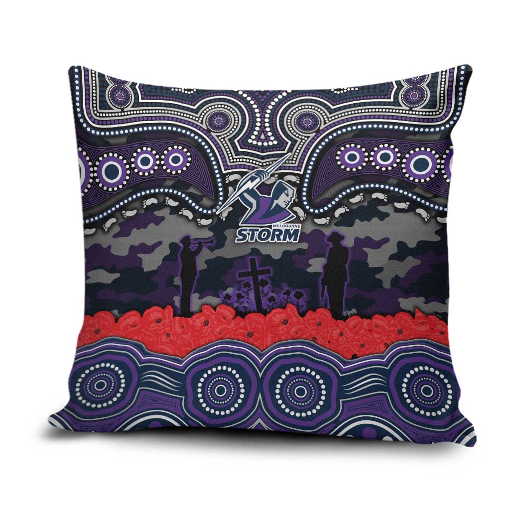 ANZAC Day Melbourne Storm Pillow Cover Military Memorial Aboriginal Indigenous Art