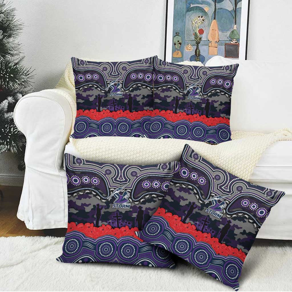 ANZAC Day Melbourne Storm Pillow Cover Military Memorial Aboriginal Indigenous Art