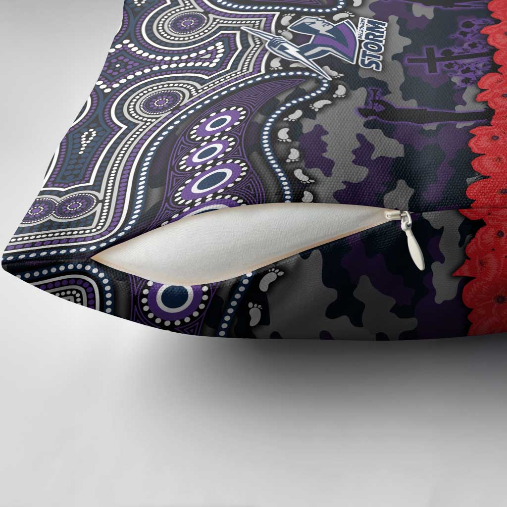 ANZAC Day Melbourne Storm Pillow Cover Military Memorial Aboriginal Indigenous Art
