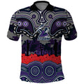 ANZAC Day Melbourne Storm Polo Shirt Military Memorial Aboriginal Indigenous Art