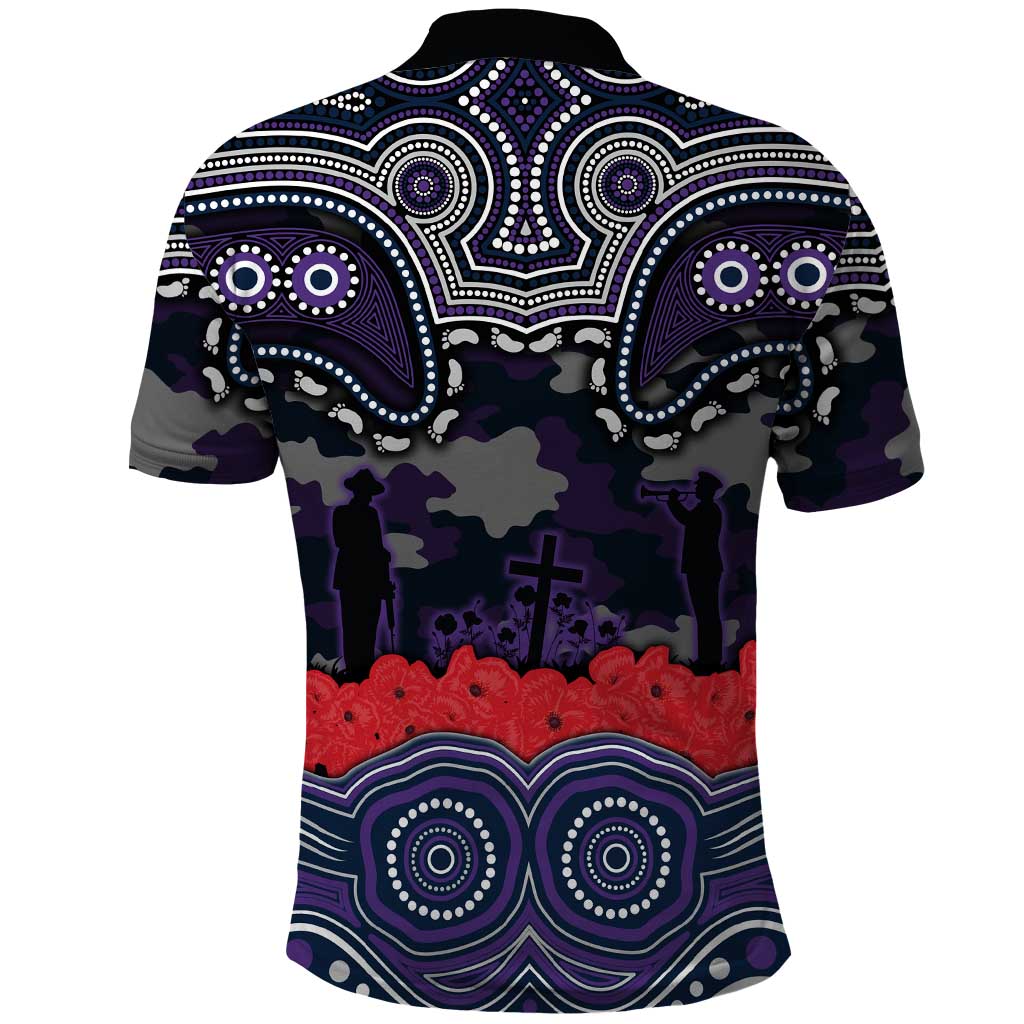 ANZAC Day Melbourne Storm Polo Shirt Military Memorial Aboriginal Indigenous Art