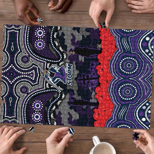 ANZAC Day Melbourne Storm Puzzle Military Memorial Aboriginal Indigenous Art