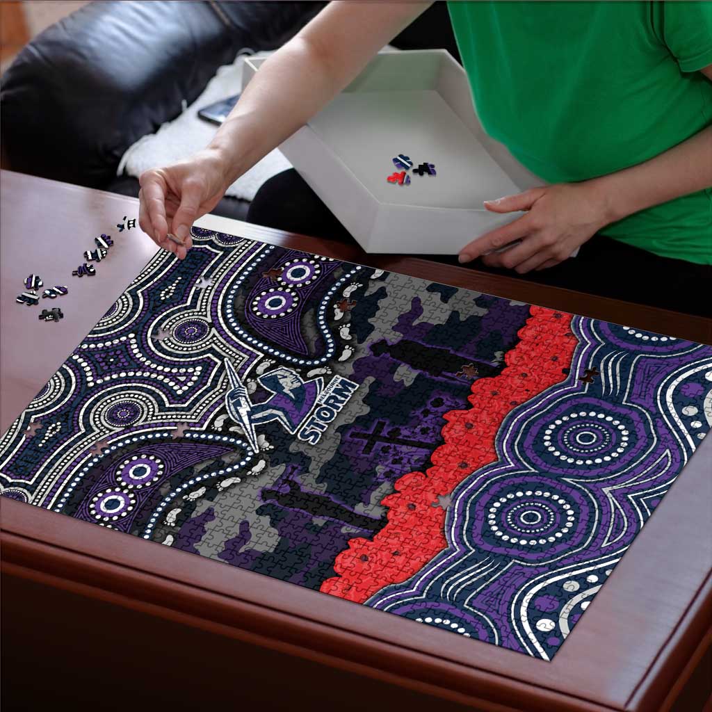 ANZAC Day Melbourne Storm Puzzle Military Memorial Aboriginal Indigenous Art