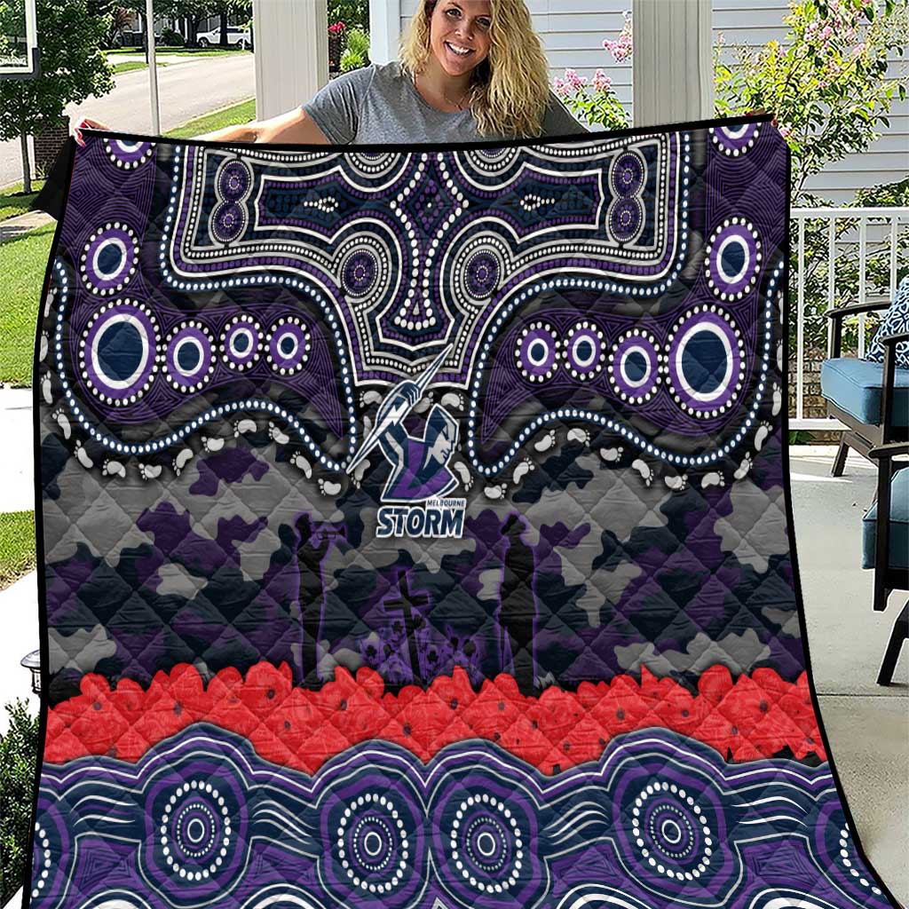 ANZAC Day Melbourne Storm Quilt Military Memorial Aboriginal Indigenous Art