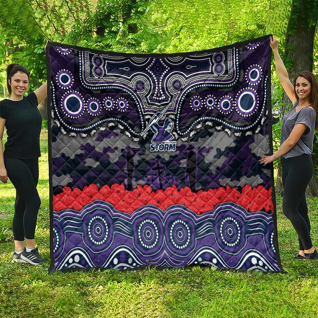 ANZAC Day Melbourne Storm Quilt Military Memorial Aboriginal Indigenous Art