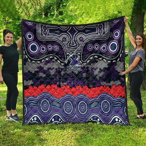 ANZAC Day Melbourne Storm Quilt Military Memorial Aboriginal Indigenous Art
