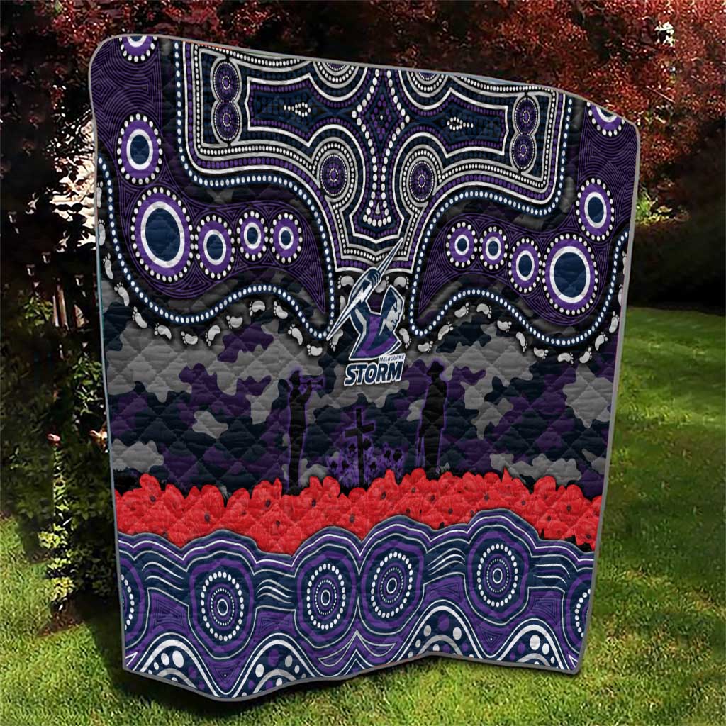 ANZAC Day Melbourne Storm Quilt Military Memorial Aboriginal Indigenous Art