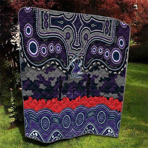 ANZAC Day Melbourne Storm Quilt Military Memorial Aboriginal Indigenous Art