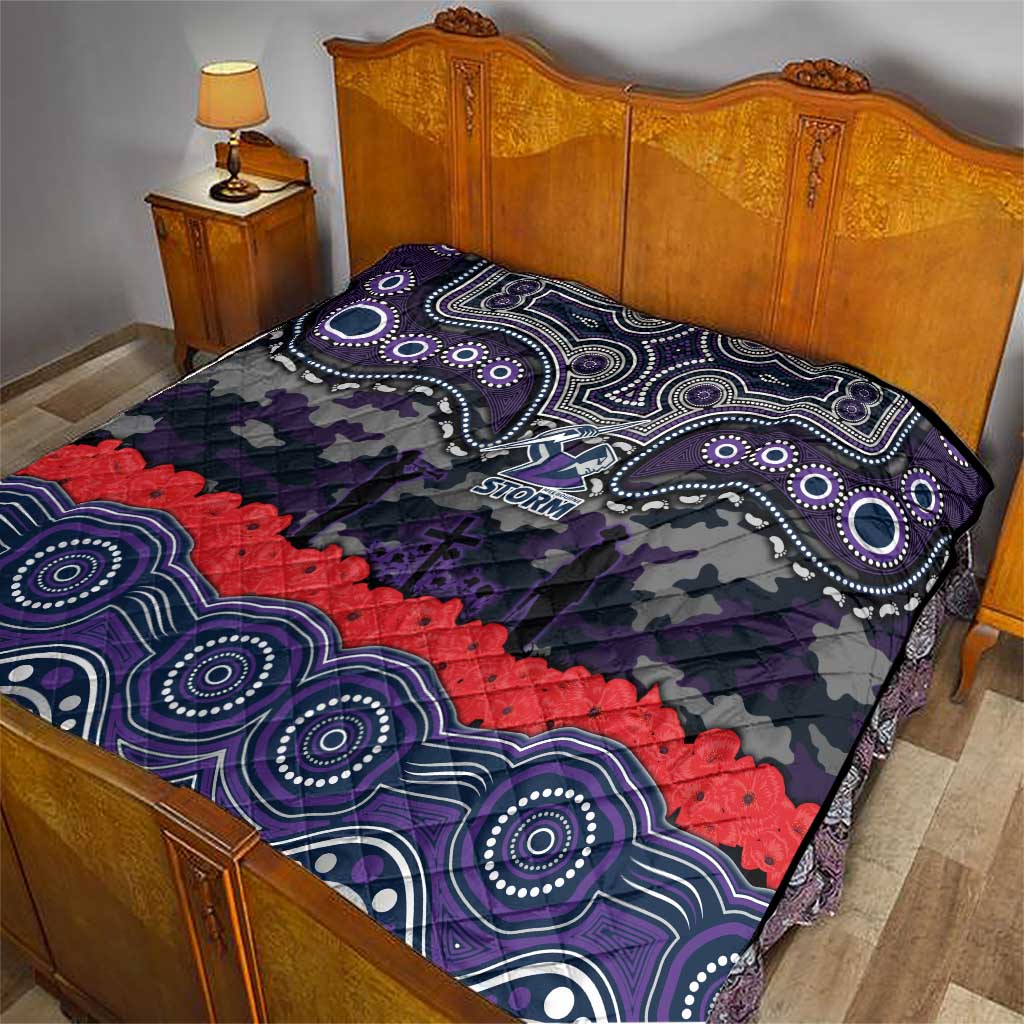 ANZAC Day Melbourne Storm Quilt Military Memorial Aboriginal Indigenous Art