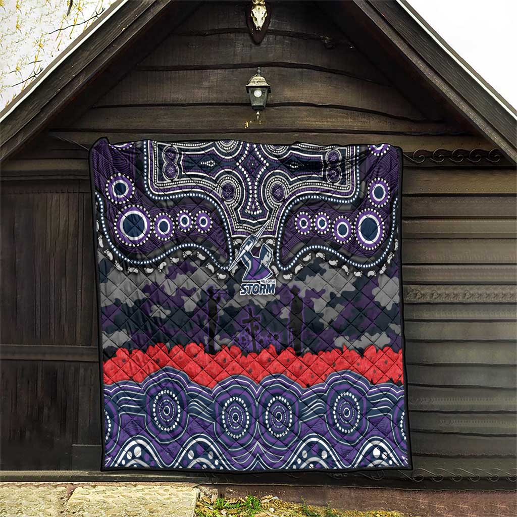 ANZAC Day Melbourne Storm Quilt Military Memorial Aboriginal Indigenous Art
