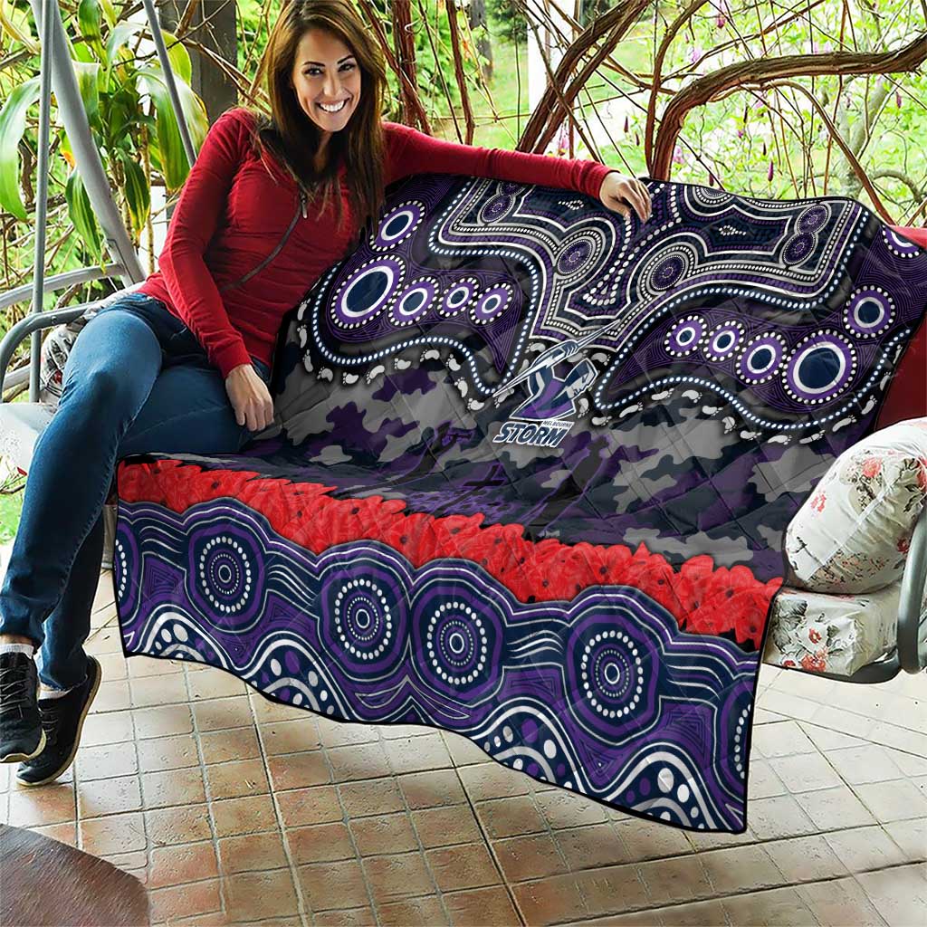 ANZAC Day Melbourne Storm Quilt Military Memorial Aboriginal Indigenous Art