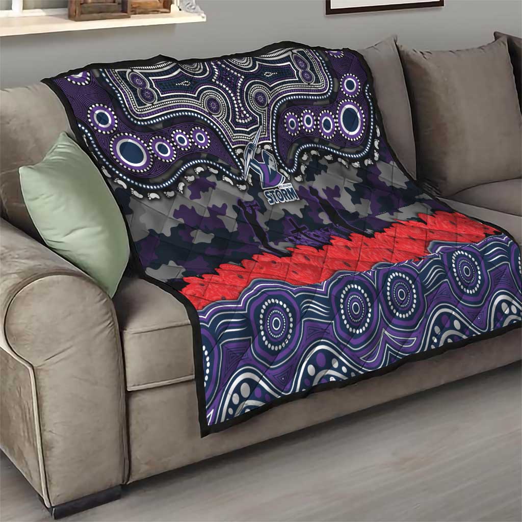 ANZAC Day Melbourne Storm Quilt Military Memorial Aboriginal Indigenous Art