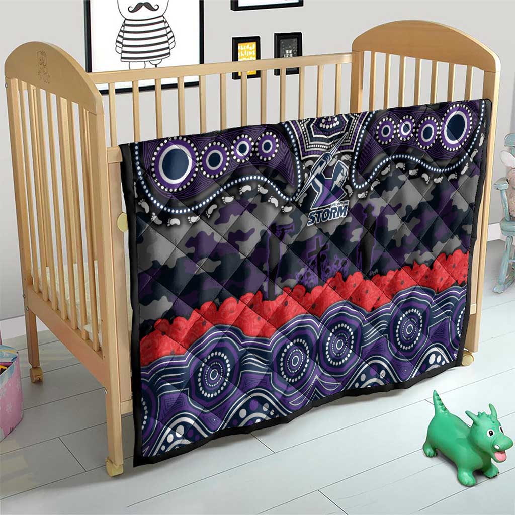 ANZAC Day Melbourne Storm Quilt Military Memorial Aboriginal Indigenous Art