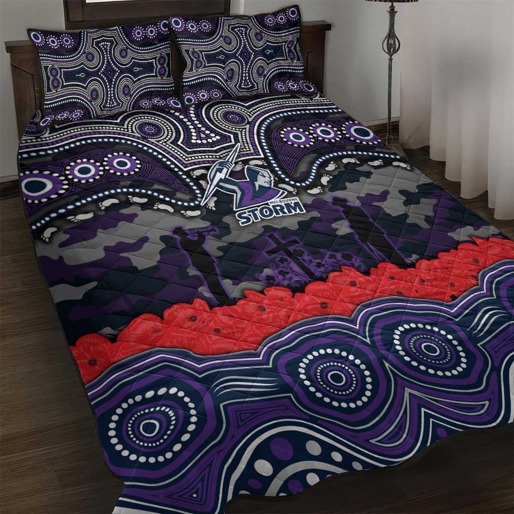ANZAC Day Melbourne Storm Quilt Bed Set Military Memorial Aboriginal Indigenous Art