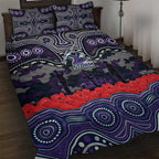 ANZAC Day Melbourne Storm Quilt Bed Set Military Memorial Aboriginal Indigenous Art