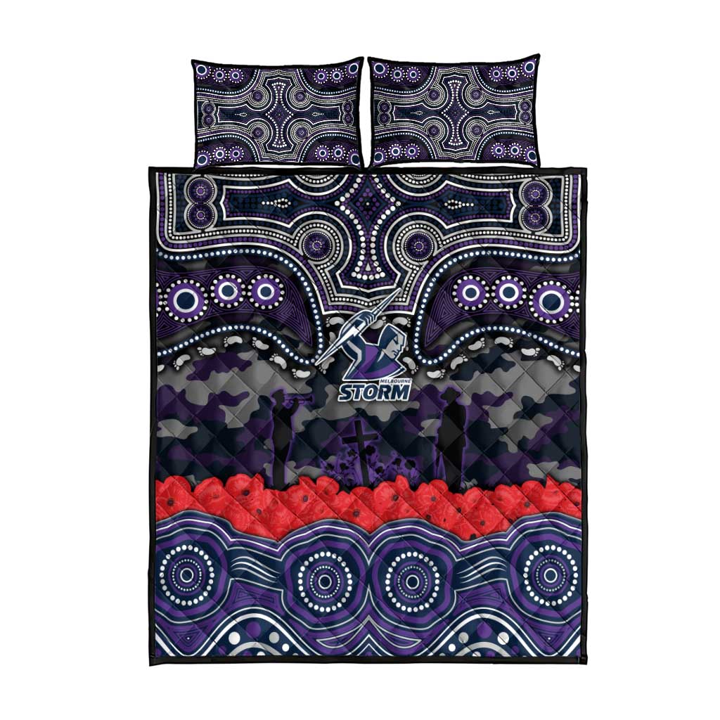 ANZAC Day Melbourne Storm Quilt Bed Set Military Memorial Aboriginal Indigenous Art
