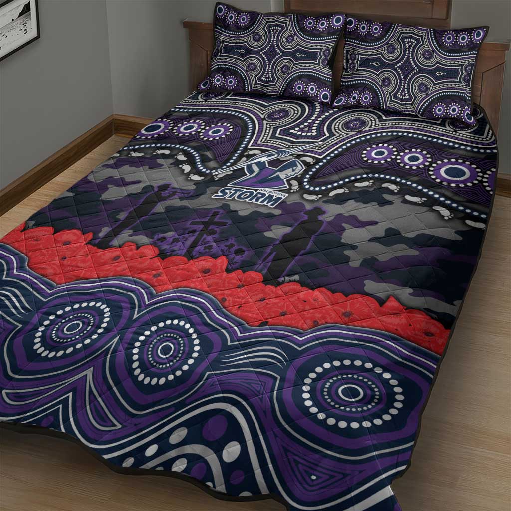 ANZAC Day Melbourne Storm Quilt Bed Set Military Memorial Aboriginal Indigenous Art