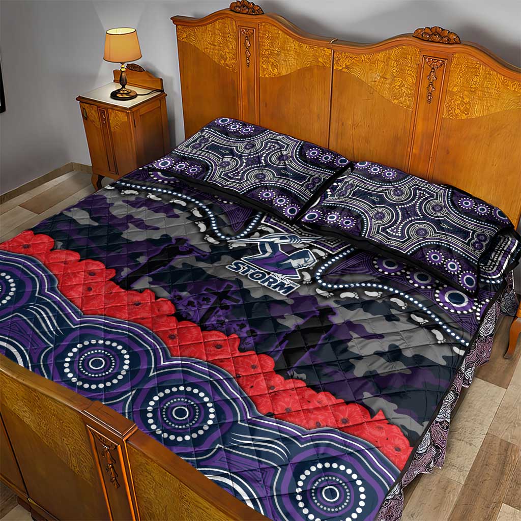 ANZAC Day Melbourne Storm Quilt Bed Set Military Memorial Aboriginal Indigenous Art