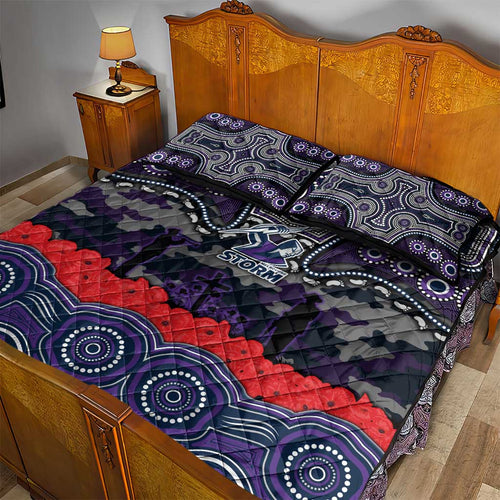 ANZAC Day Melbourne Storm Quilt Bed Set Military Memorial Aboriginal Indigenous Art