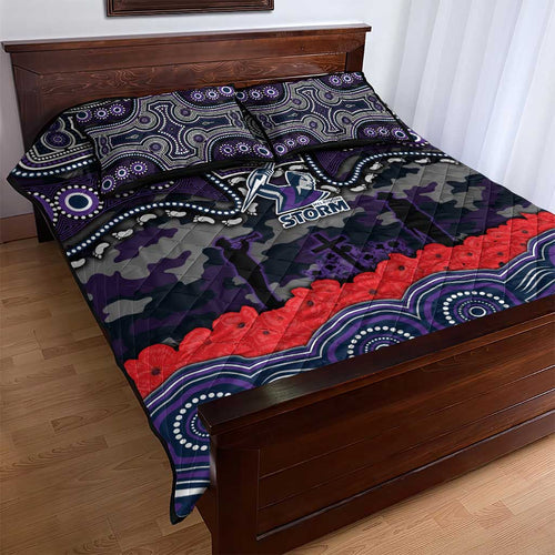 ANZAC Day Melbourne Storm Quilt Bed Set Military Memorial Aboriginal Indigenous Art