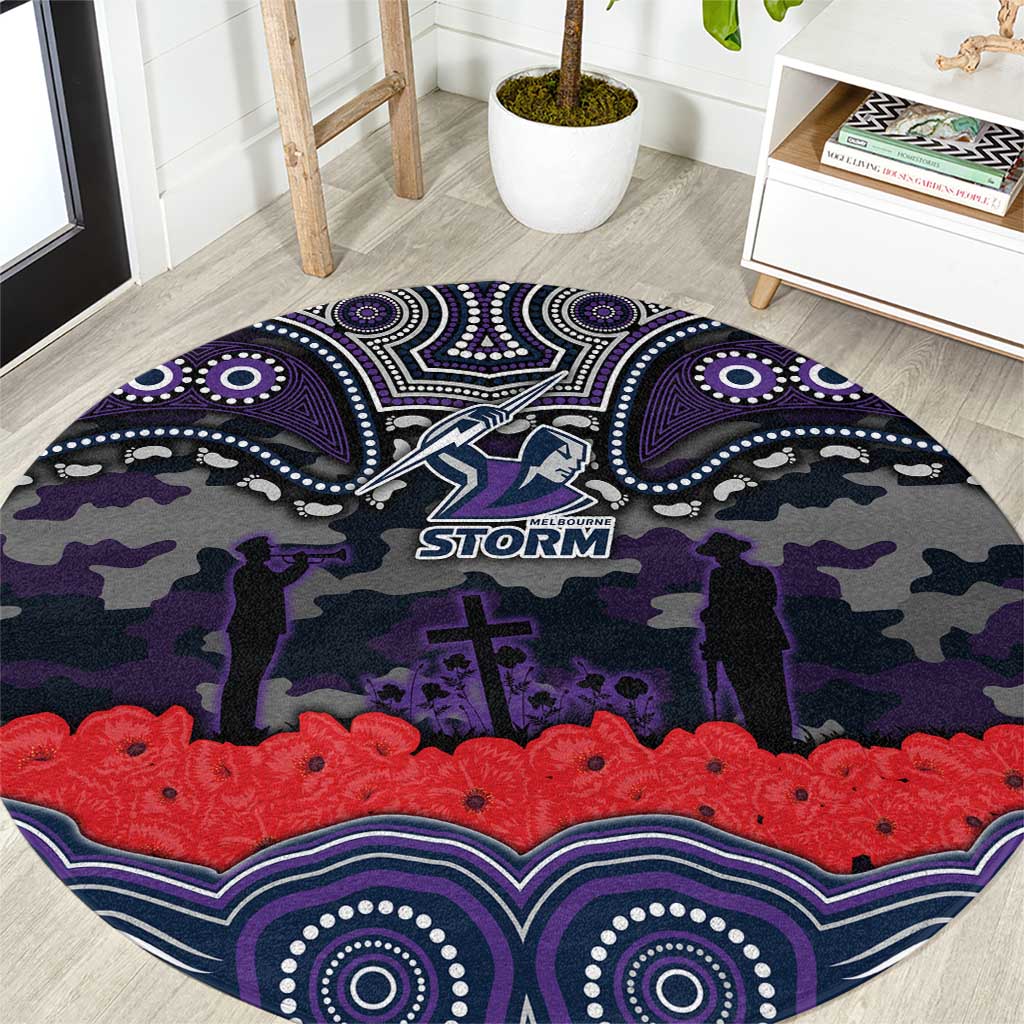 ANZAC Day Melbourne Storm Round Carpet Military Memorial Aboriginal Indigenous Art