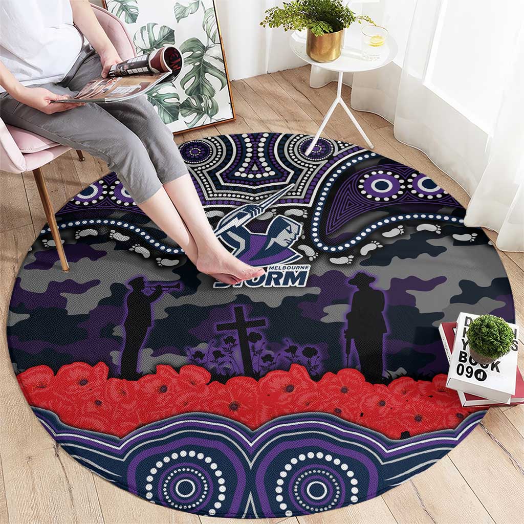 ANZAC Day Melbourne Storm Round Carpet Military Memorial Aboriginal Indigenous Art