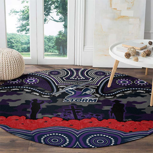 ANZAC Day Melbourne Storm Round Carpet Military Memorial Aboriginal Indigenous Art