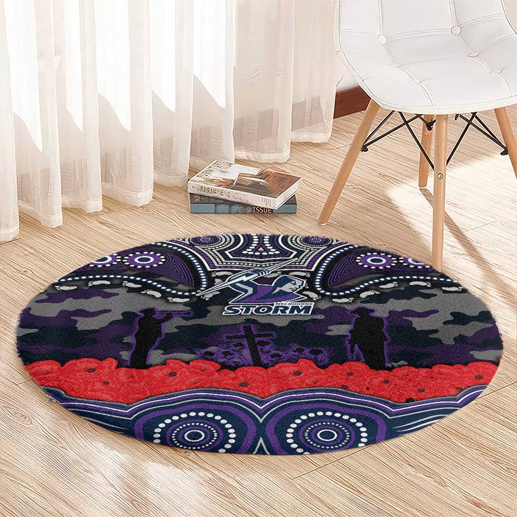 ANZAC Day Melbourne Storm Round Carpet Military Memorial Aboriginal Indigenous Art