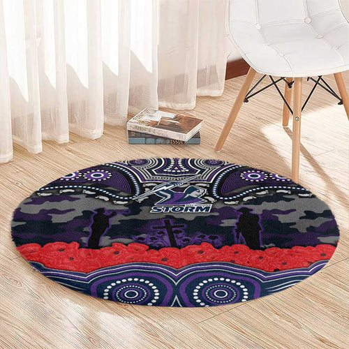 ANZAC Day Melbourne Storm Round Carpet Military Memorial Aboriginal Indigenous Art