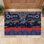 ANZAC Day Melbourne Storm Rubber Doormat Military Memorial Aboriginal Indigenous Art