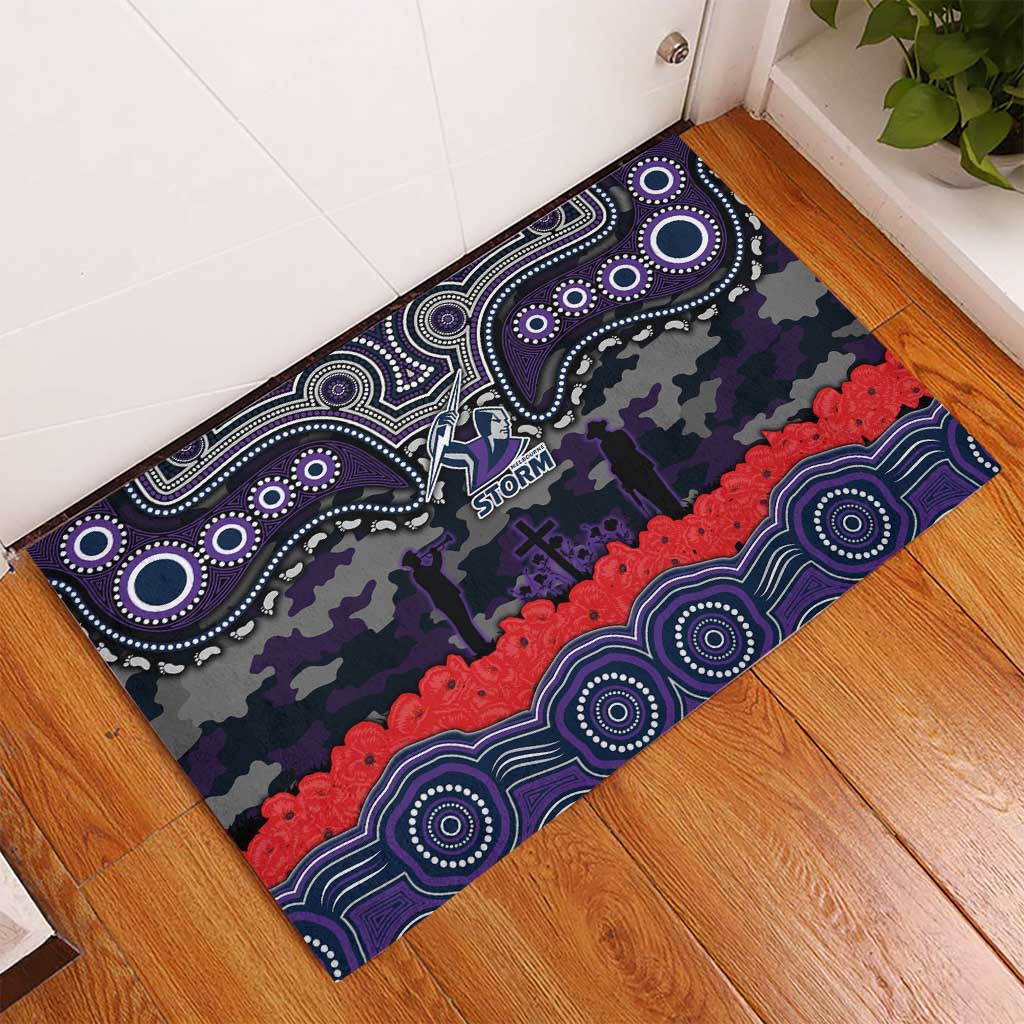 ANZAC Day Melbourne Storm Rubber Doormat Military Memorial Aboriginal Indigenous Art