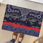 ANZAC Day Melbourne Storm Rubber Doormat Military Memorial Aboriginal Indigenous Art