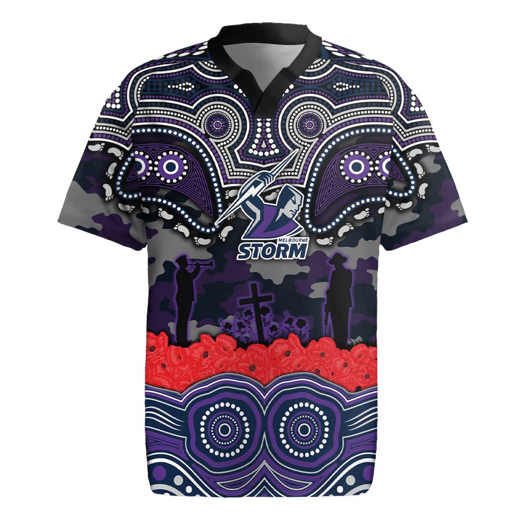 ANZAC Day Melbourne Storm Rugby Jersey Military Memorial Aboriginal Indigenous Art